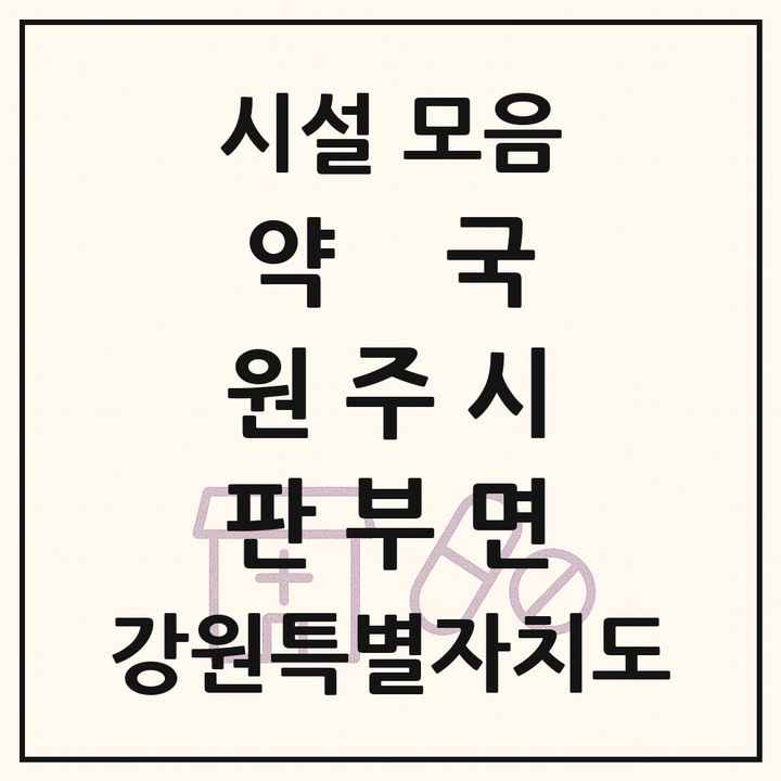 강원특별자치도 원주시 판부면 약국 목록